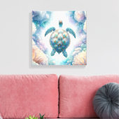 Mystiek Zee Turtle Art Canvas Prints (Insitu (Woonkamer))