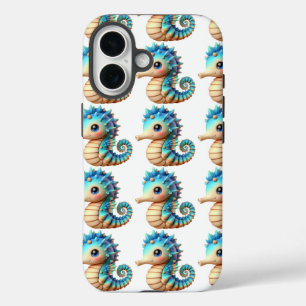 Mystiek zeepaardje in Ocean Bliss iPhone 16 Hoesje