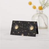Mystiek Zwart Goud Celestial Galaxy Bruiloft (Achterkant)