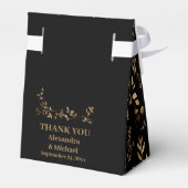 Mystiek Zwart Goud Hemelse Bruiloft Bedankdoosjes (Achterkant)