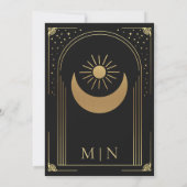 Mystiek Zwart Goud Tarot Kaart Boog Huwelijksuitno (Achterkant)