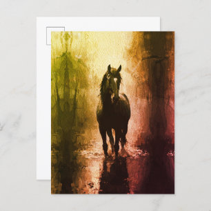 Mystiek zwart paard - Dark Fantasy Equestrian Briefkaart