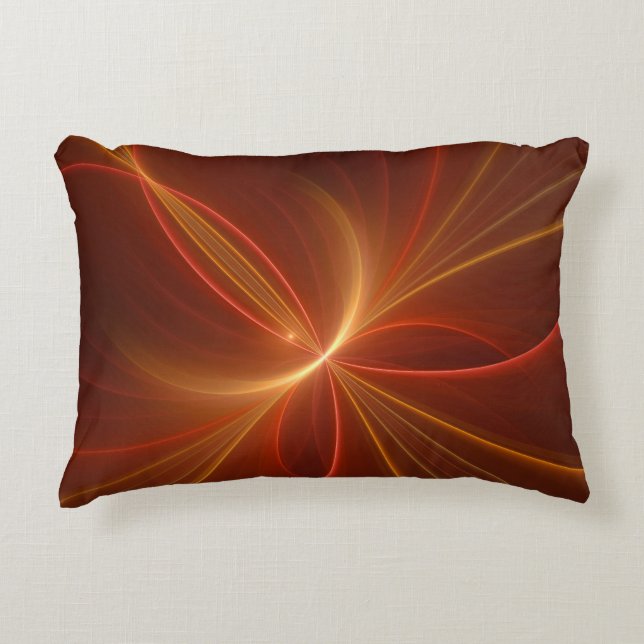 Mystieke Abstracte Fractal Art Moderne Warme Kleur Accent Kussen (Voorkant)