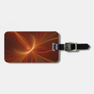 Mystieke Abstracte Fractal Art Moderne Warme Kleur Bagagelabel