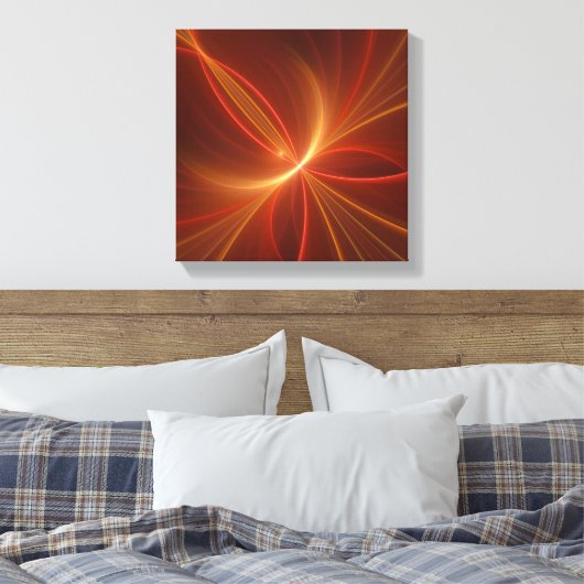 Mystieke Abstracte Fractal Art Moderne Warme Kleur Canvas Afdruk (Insitu (Slaapkamer))