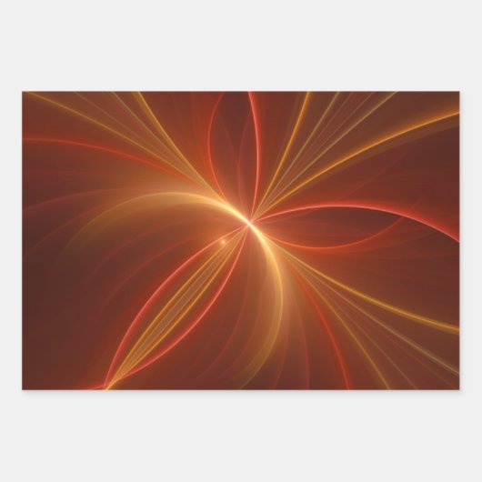 Mystieke Abstracte Fractal Art Moderne Warme Kleur Inpakpapier Vel (Voorkant)