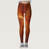 Mystieke Abstracte Fractal Art Moderne Warme Kleur Leggings (Voorkant)