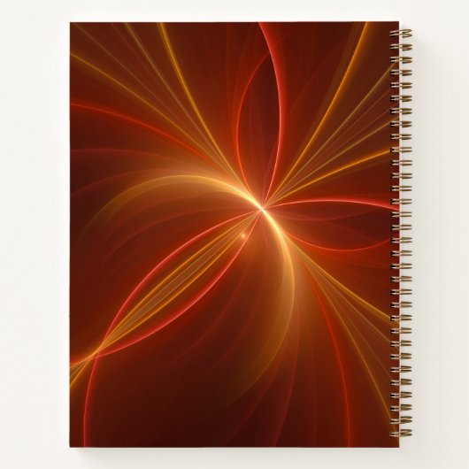 Mystieke Abstracte Fractal Art Moderne Warme Kleur Notitieboek (Achterkant)