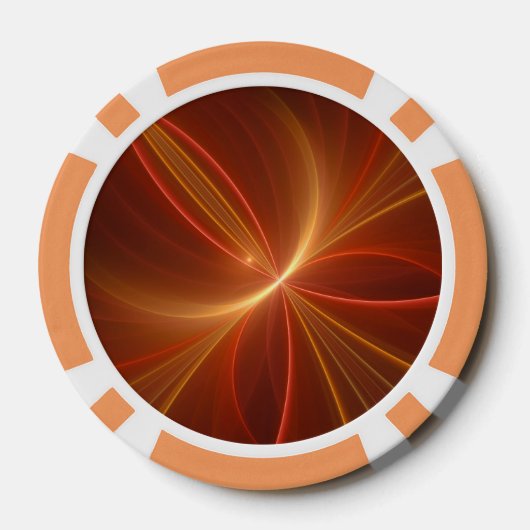 Mystieke Abstracte Fractal Art Moderne Warme Kleur Poker Chips (Achterkant)