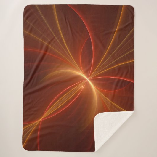 Mystieke Abstracte Fractal Art Moderne Warme Kleur Sherpa Deken (Voorkant)
