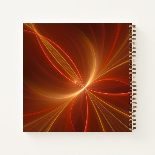 Mystieke Abstracte Fractal Moderne Warme Kleuren N Notitieboek (Achterkant)