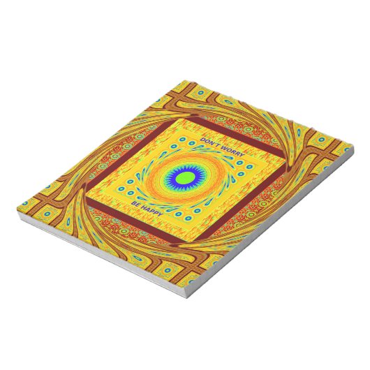 Mystieke Afrikaanse Oogmuur Kunst: Een Cyaan Gaze Notitieblok (Gedraaid)