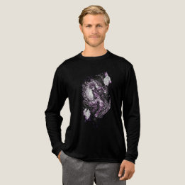 Mystieke Anime Krijger Kosmische Vortex Inkt Kunst Tri-Blend Shirt