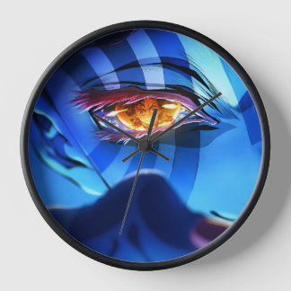 Mystieke Anime Oog Wandklok – Blauwe Visie Editie