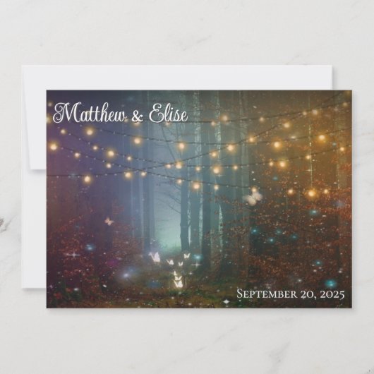 Mystieke Betoverde Bos Bruiloft Uitnodiging (Voorkant)
