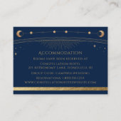 Mystieke Blauwe Goud Zon Maan Sterren Accommodatie Informatiekaartje (Voorkant)