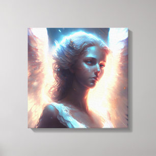 Mystieke Blauwe Ogen Engel Canvas Afdruk