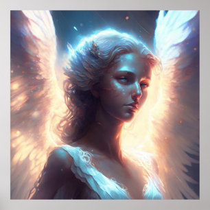 Mystieke Blauwe Ogen Engel Poster