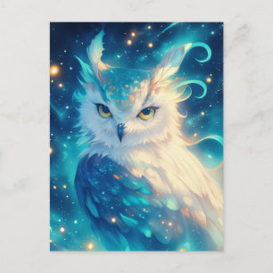 Mystieke Blauwe Uil Sterrenportret Briefkaart