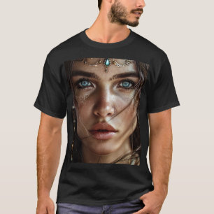 Mystieke blauwogige vrouw Portret T-shirt
