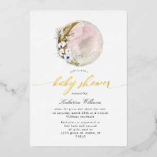 mystieke boheemse maan baby Shower Folie Uitnodiging