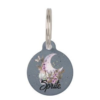 Mystieke Boho Lavendel Anemone Moon Huisdierpenning