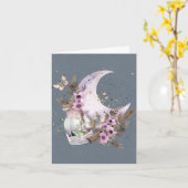 Mystieke Boho Lavender Anemone Moon Note Kaart (Gele Bloem)