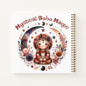 Mystieke Boho Magic Brown Tekst op Wit | Notitieboek (Achterkant)