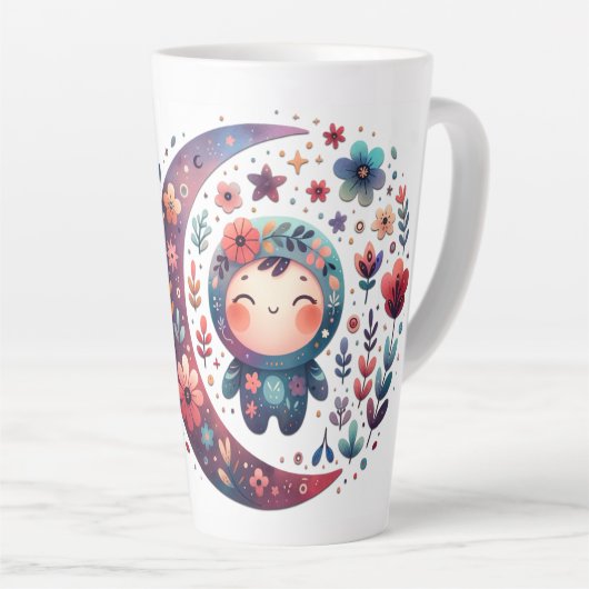Mystieke Boho Magic Maroon | Latte Mok (Rechterhoek)