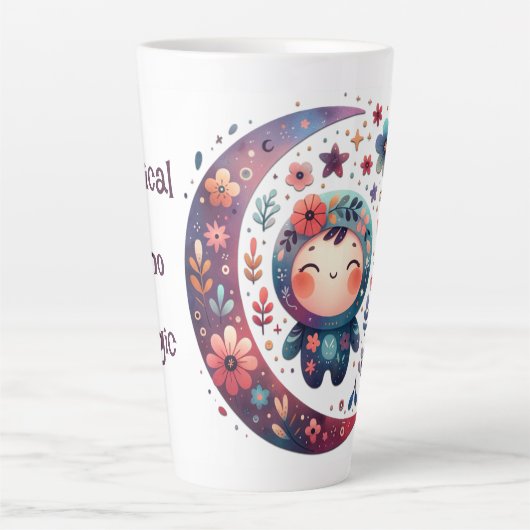 Mystieke Boho Magic Maroon | Latte Mok (Voorkant)