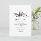 Mystieke Boho vetplanten Bat Mitzvah Kaart (Staand voorkant)
