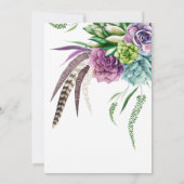 Mystieke Boho vetplanten Bat Mitzvah Kaart (Achterkant)