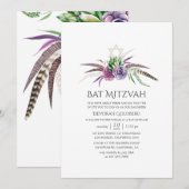 Mystieke Boho vetplanten Bat Mitzvah Kaart (Voorkant / Achterkant)