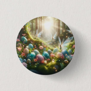 Mystieke bosfee magische lente-eieren ronde button 3,2 cm
