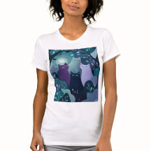 Mystieke Boskatten Kunst Whimsical Nacht Kat