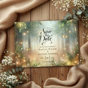 Mystieke Bosweide Magische Bruiloft Save The Date