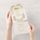  mystieke botanische bruiloft all in one uitnodiging (Afscheurbaar)