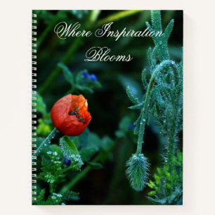 Mystieke Botanische Tijdperk Papaver en Dauwdruppe Notitieboek