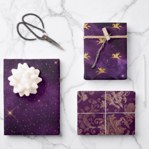 Mystieke Celestial Paarse inpakpapier vellen