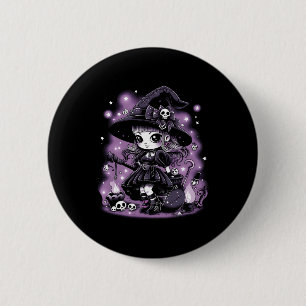 Mystieke Charms Halloween Heks Graphic Ronde Button 5,7 Cm