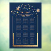 Mystieke Chique Blauw Goud Zon Maan Sterren Bruilo Raamsticker (Vel 3)