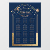 Mystieke Chique Blauw Goud Zon Maan Sterren Bruilo Raamsticker (Vel)