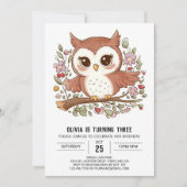 Mystieke Digitale Uil Verjaardag Kaart (Voorkant)