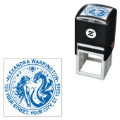 Mystieke draak en prinses naam terug adres zelfinktende stempel (In situ)