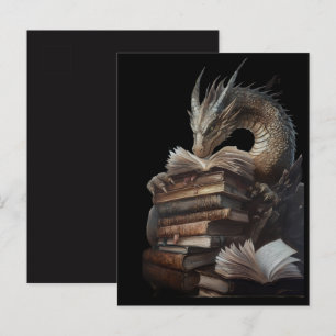 Mystieke Draak Leest Oude Boeken Ansichtkaart Kr Briefkaart