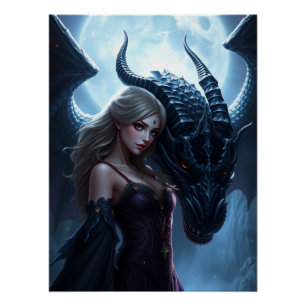 Mystieke Dragon Fantasy Art Perfect Poster