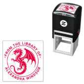 Mystieke Dragon Silhouette #6 Bibliotheek Boeknaam Zelfinktende Stempel (In situ)