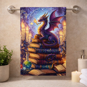 Mystieke Draken Tovenaar Boeken Bad Handdoek