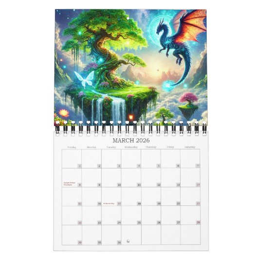 Mystieke drijvende eiland kalender (Mar 2026)