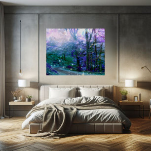 Mystieke Dromerige Abstracte Bos Poster